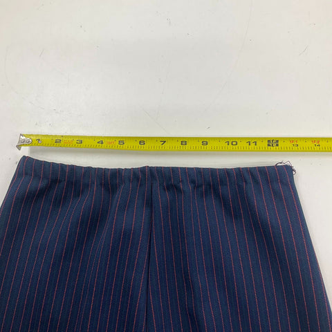 Vintage 70s John's Girl Navy Red Pinstripe Polyester Pants Suit Set Women's
