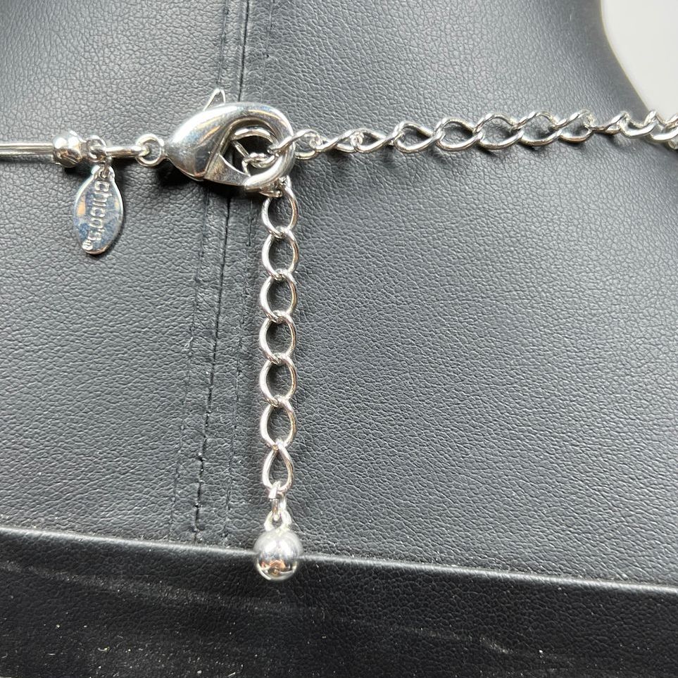 Chico's Silver Beaded Multistrand Necklace