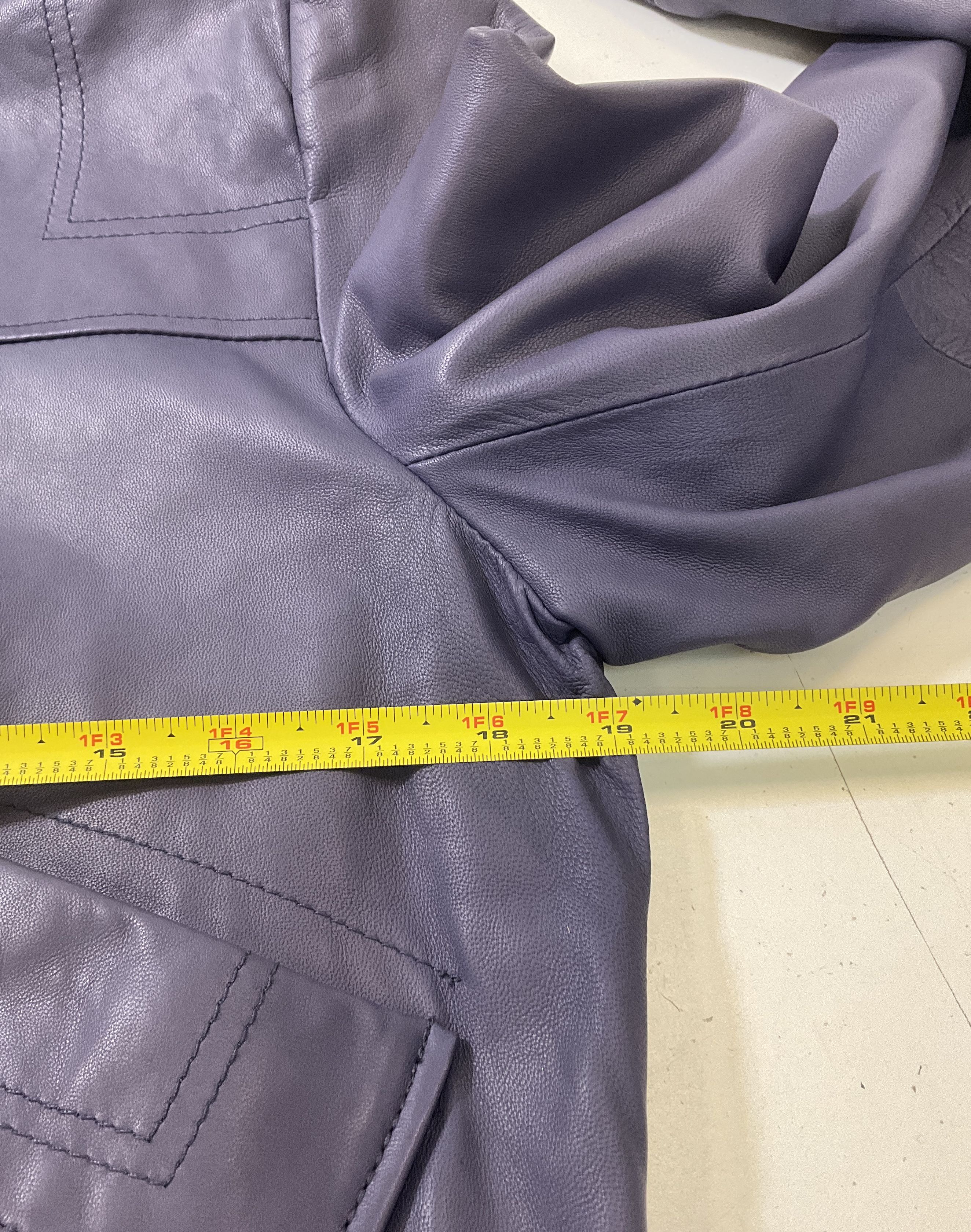 identify Women's Purple Hooded Soft Leather Jacket Satin Lined Size Medium