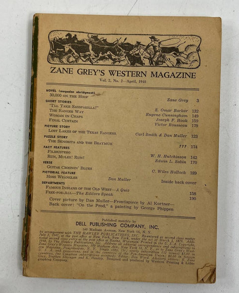 1948 Zane Grey Western Magazine + Romola Eliot Book Lot Vintage Pulp Geography