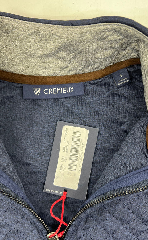 NWT Cremieux Navy Blue Quilted Full Zip Faux Suede Vest Men's Size S