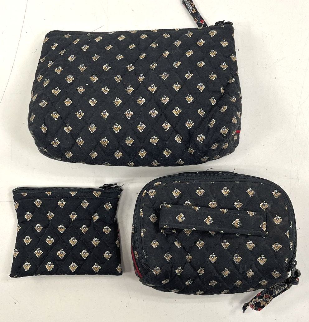 Vera Bradley Canterbury Quilted Tote Bag Cosmetic Case Pouch Lot of 4 Pieces