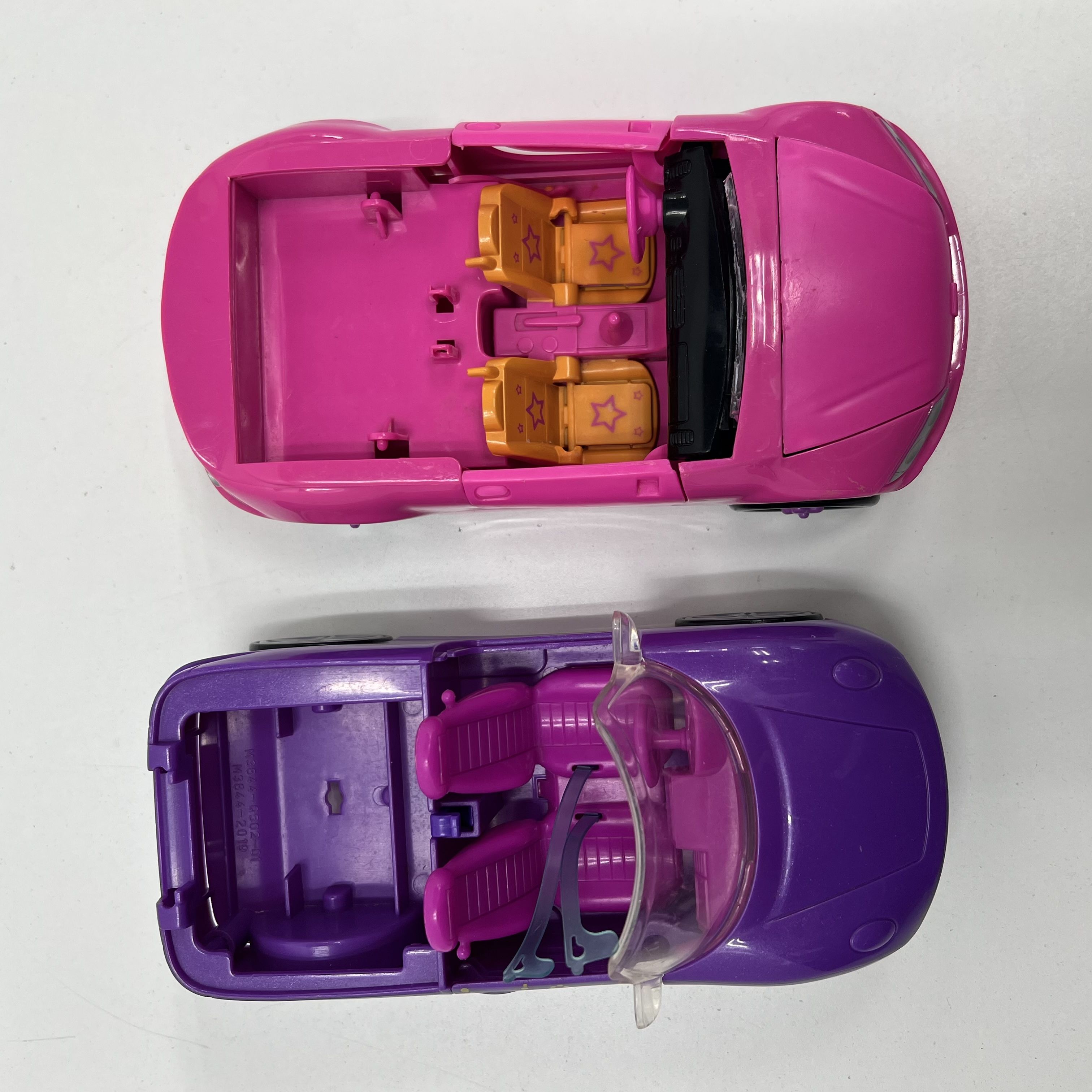 Lot of 2 Polly Pocket Cars Purple Pink Convertible 2003 Mattel *Damaged