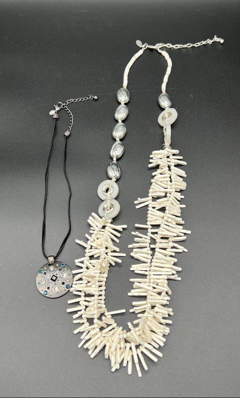 Chico's Mixed Lot 9pc Statement Beaded Tassel Necklace & Earring Set