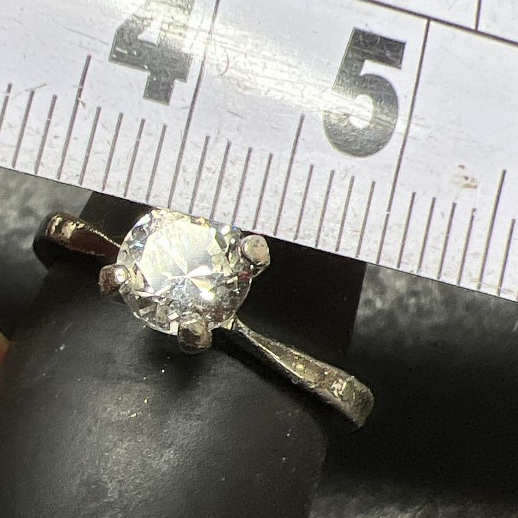 Avon Sterling Silver Solitaire Gemstone Ring Size 7