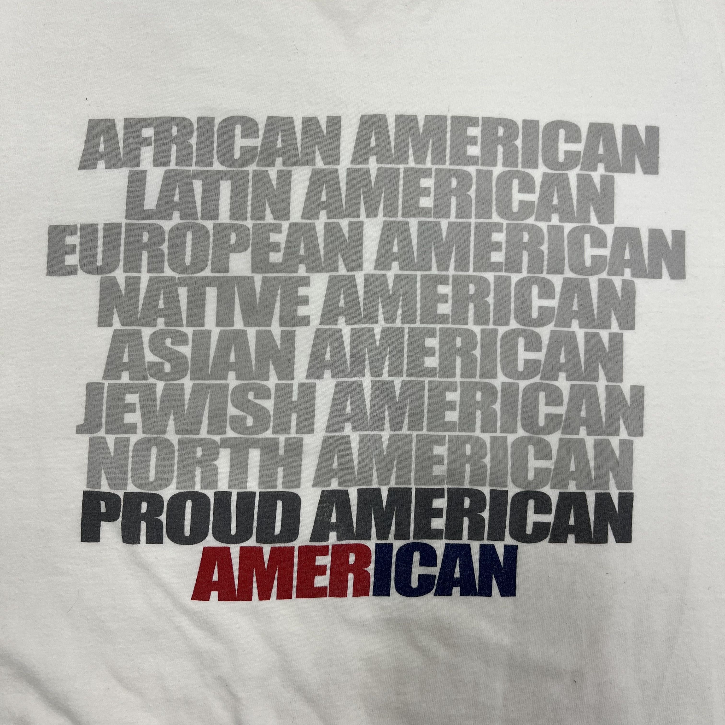 Vintage Y2K Stussy No Fear Graphic T Shirt Proud American White USA Made 2XL