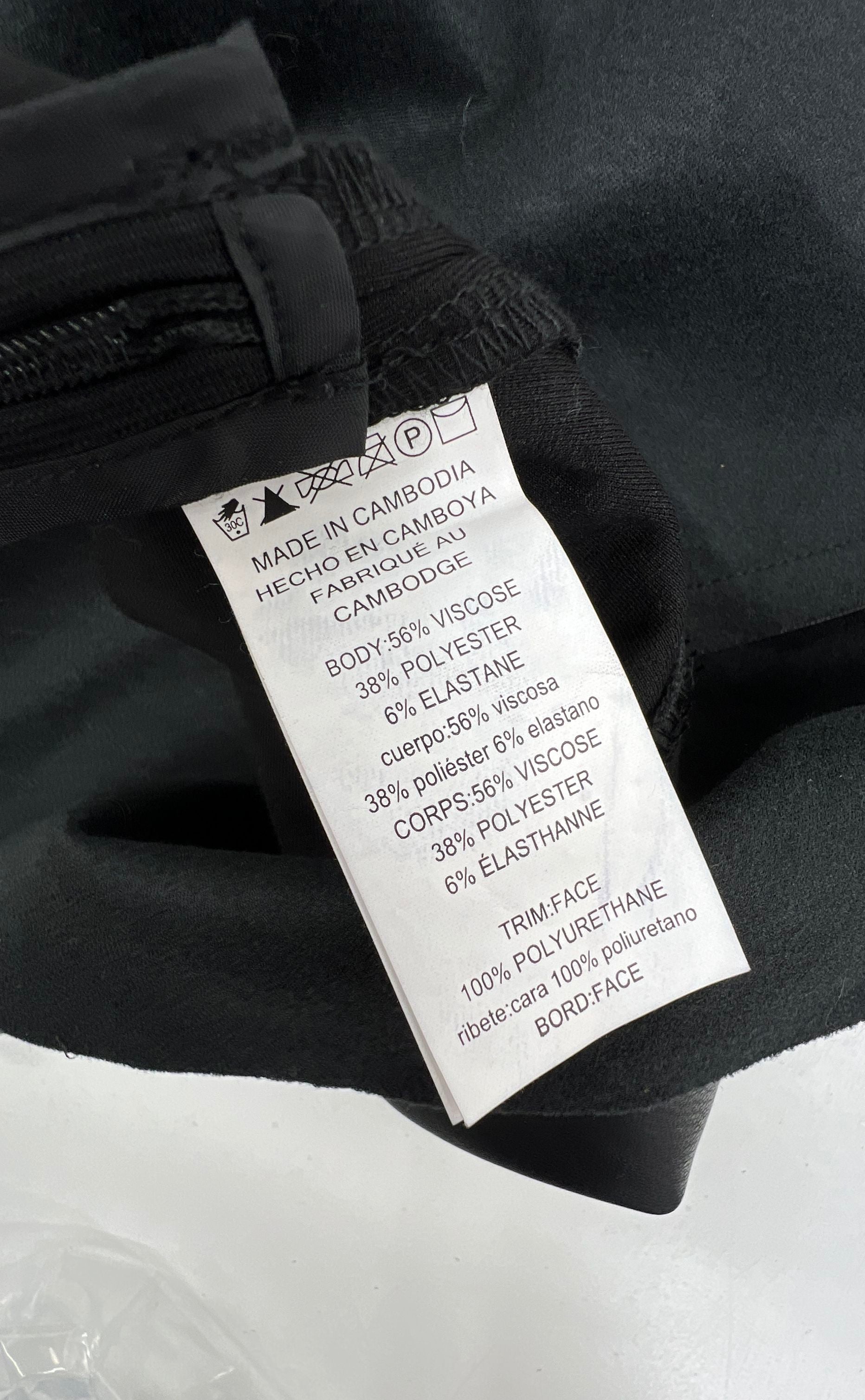Michael Kors Faux Leather Ruffle Asymmetrical Skirt Black Women's Size S NWT