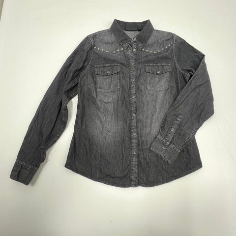 Harley-Davidson Womens Lot 2 Studded Denim Shirt & Eagle Vest Sz L