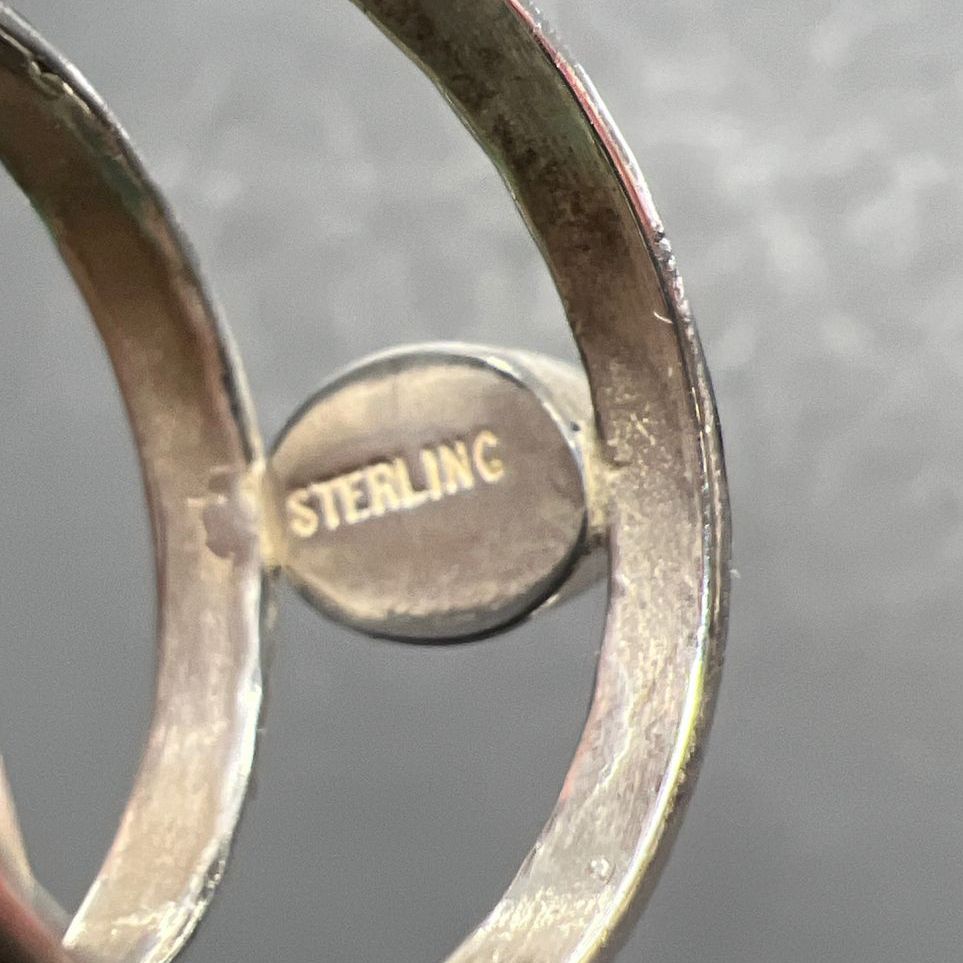 Sterling Silver Pink Quartz Double Band Ring Size 6