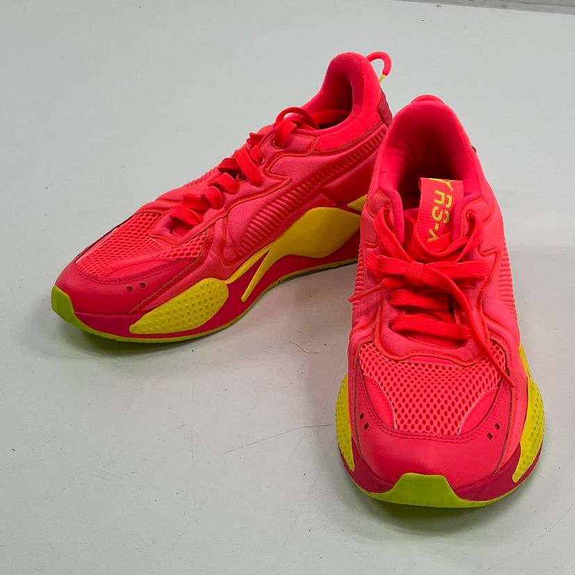 Women's Puma RS-X Soft Case Neon Pink Yellow Alert Athletic Shoe Size 9.5