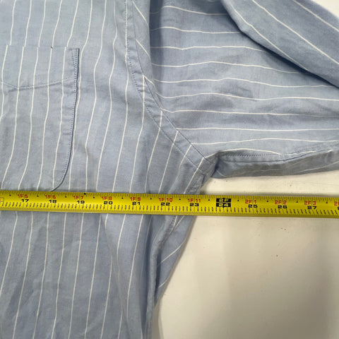 NWT Faherty Stretch Oxford 2.0 Cloud Chalk Stripe Button Down Shirt Sz XL