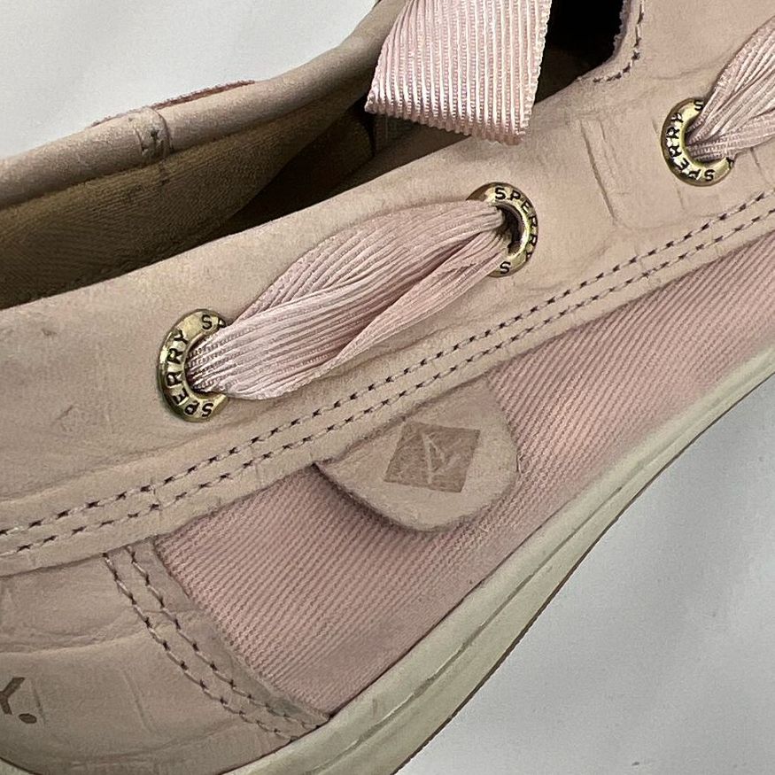 Sperry Pink Leather? Loafer Slip In Casual Lace Up Shoes Women's Size 7