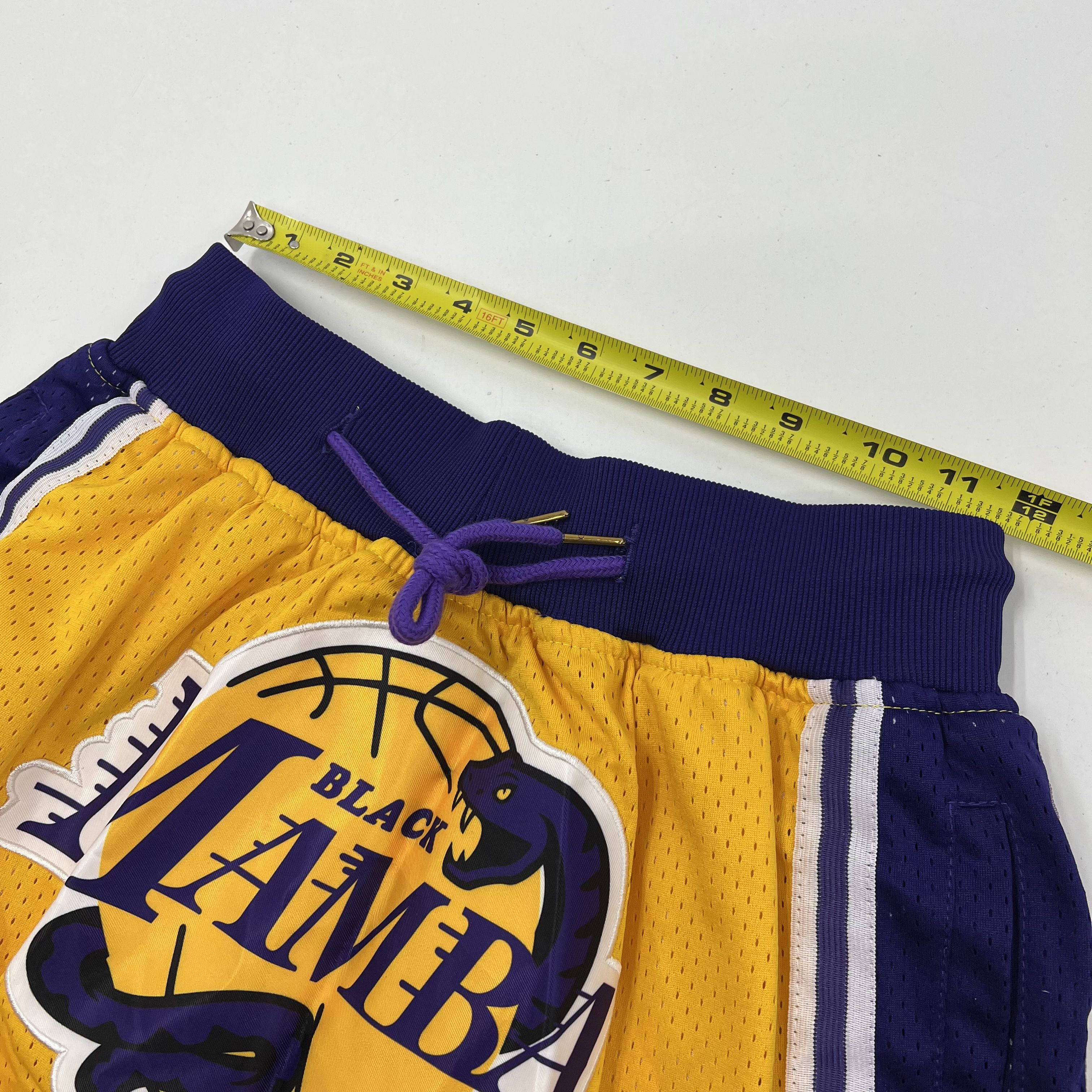 Unbranded Black Mamba Lakers Tribute Mesh Basketball Shorts Yellow Purple Men's