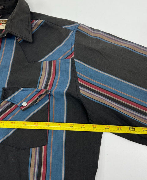 Vintage 90s Lot of 2 Western Pearl Snap Shirts Youngbloods Striped Red Sz M