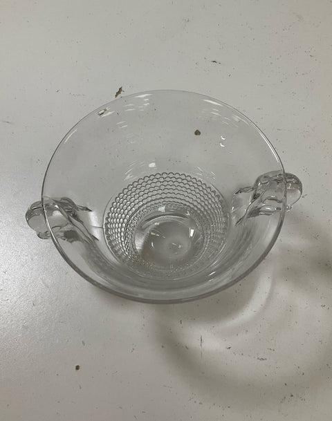 Duncan & Miller Clear Glass Teardrop Mayonnaise Bowl & Underplate Vintage