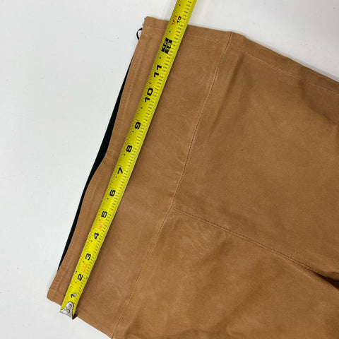 SPRWMN Tan Leather High Rise Skinny Ankle Leggings Pants Women's S NWT