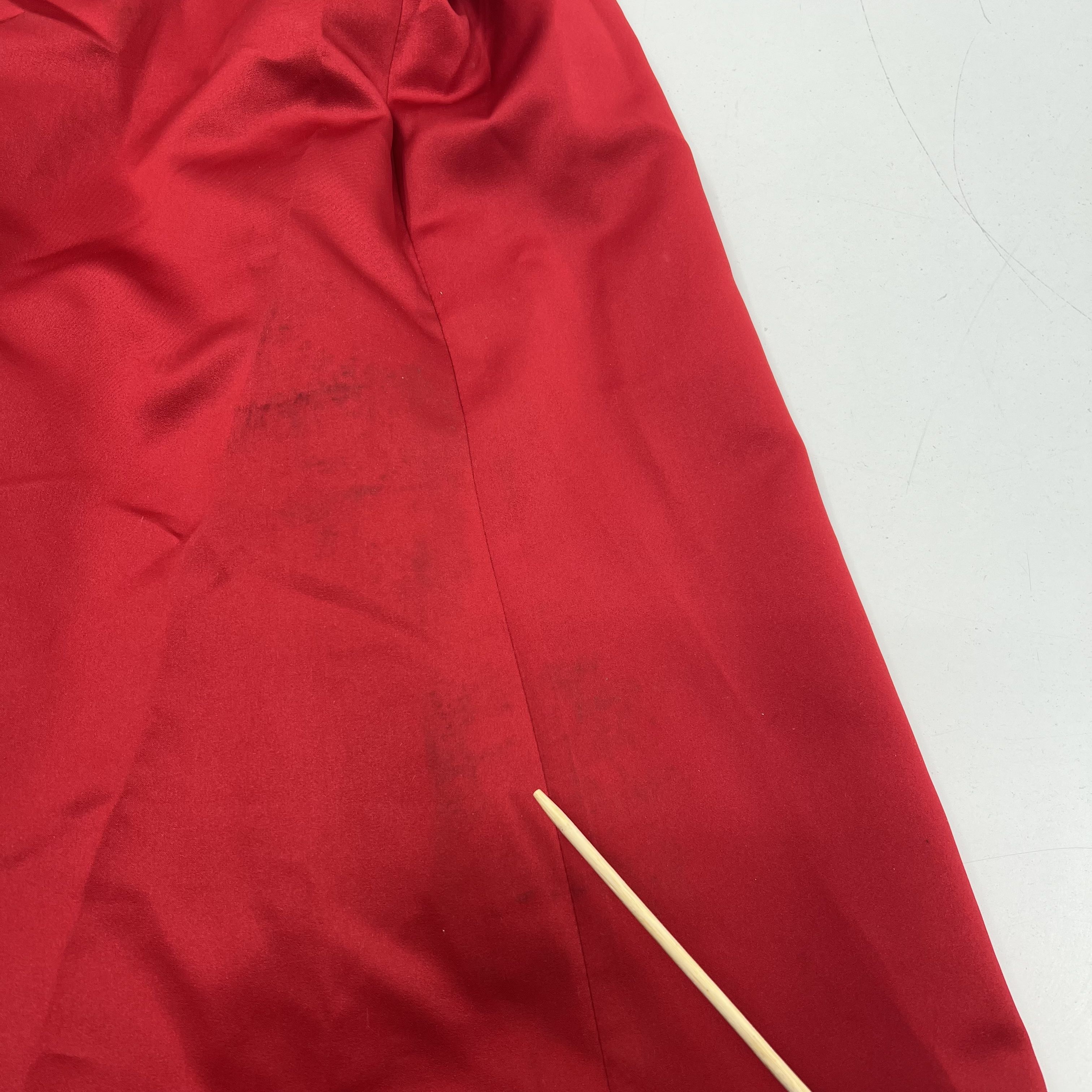 Vintage Y2K Urban Girl Nites Red Satin Sequin Strapless Gown Dress Prom Size
