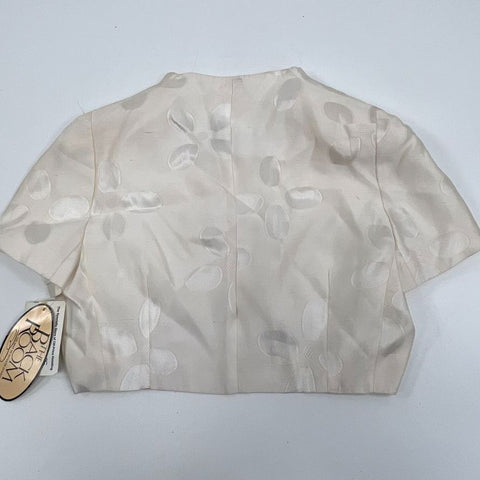 Rouge à Levres Vintage 90s Cream Jacquard Cropped Bolero Jacket Women's 10 NWT