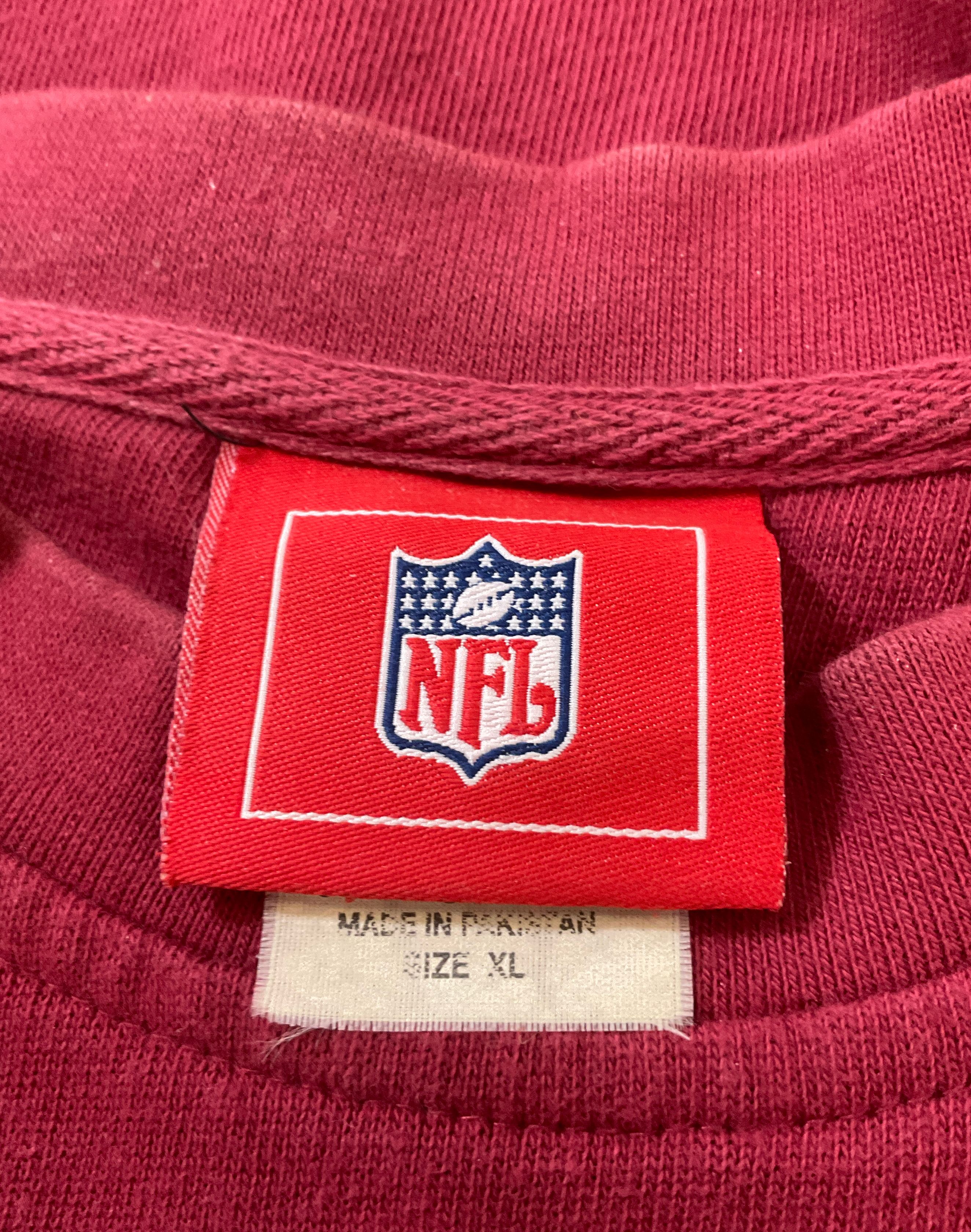 NFL Men's Washington Redskins Long Sleeve T-Shirt Maroon Yellow Sz XL Vintage