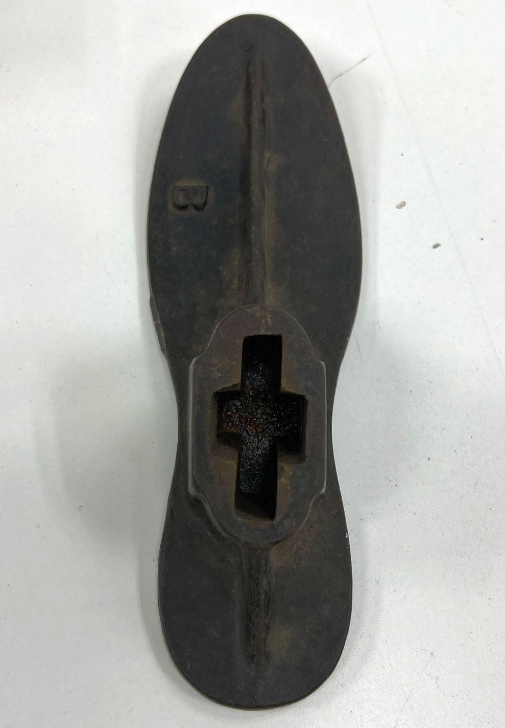 Antique Cast Iron Cobblers Shoe Stand Equipment Eclipse on Wood Block Base