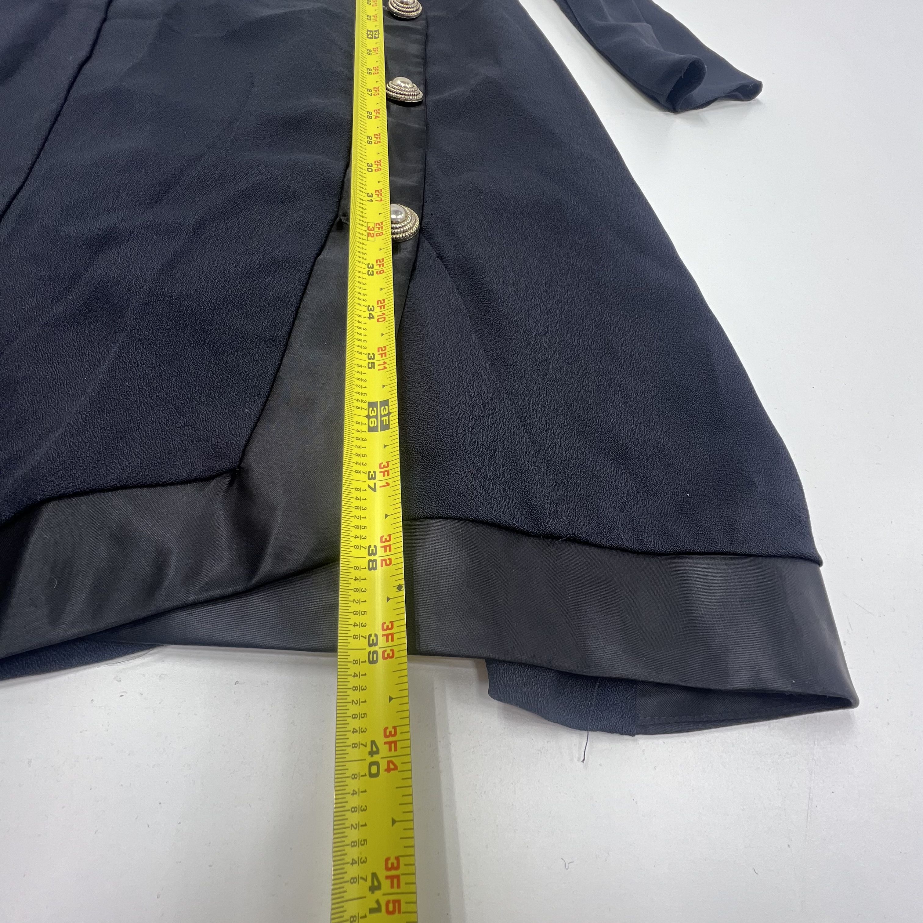 Vintage Nadine Boutique Black Blazer Satin Trim Casual Dress Women's 12