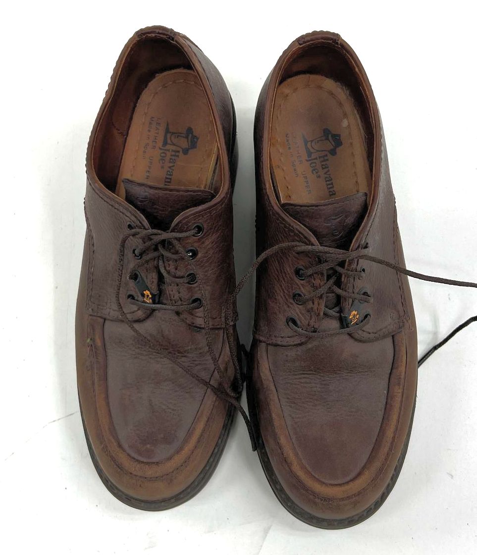 Vintage 90s Havana Joe Chunky Platform Moc Toe Oxford Shoes Brown Leather Spain