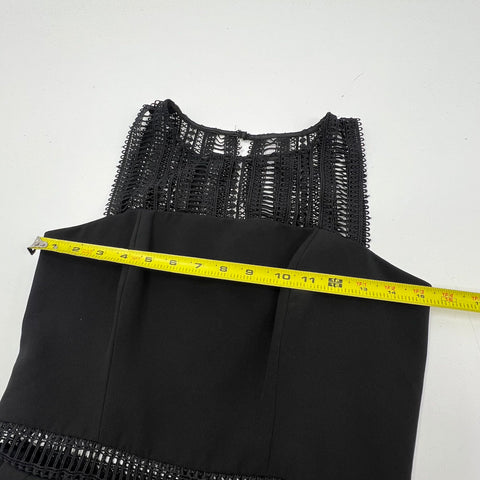 Bardot Black Lace Trim Wide Leg Cropped Jumpsuit Women's Size S