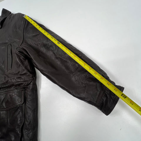 Vintage 90s Mirage Brown Genuine Leather Thinsulate Field Jacket Coat Mens XL