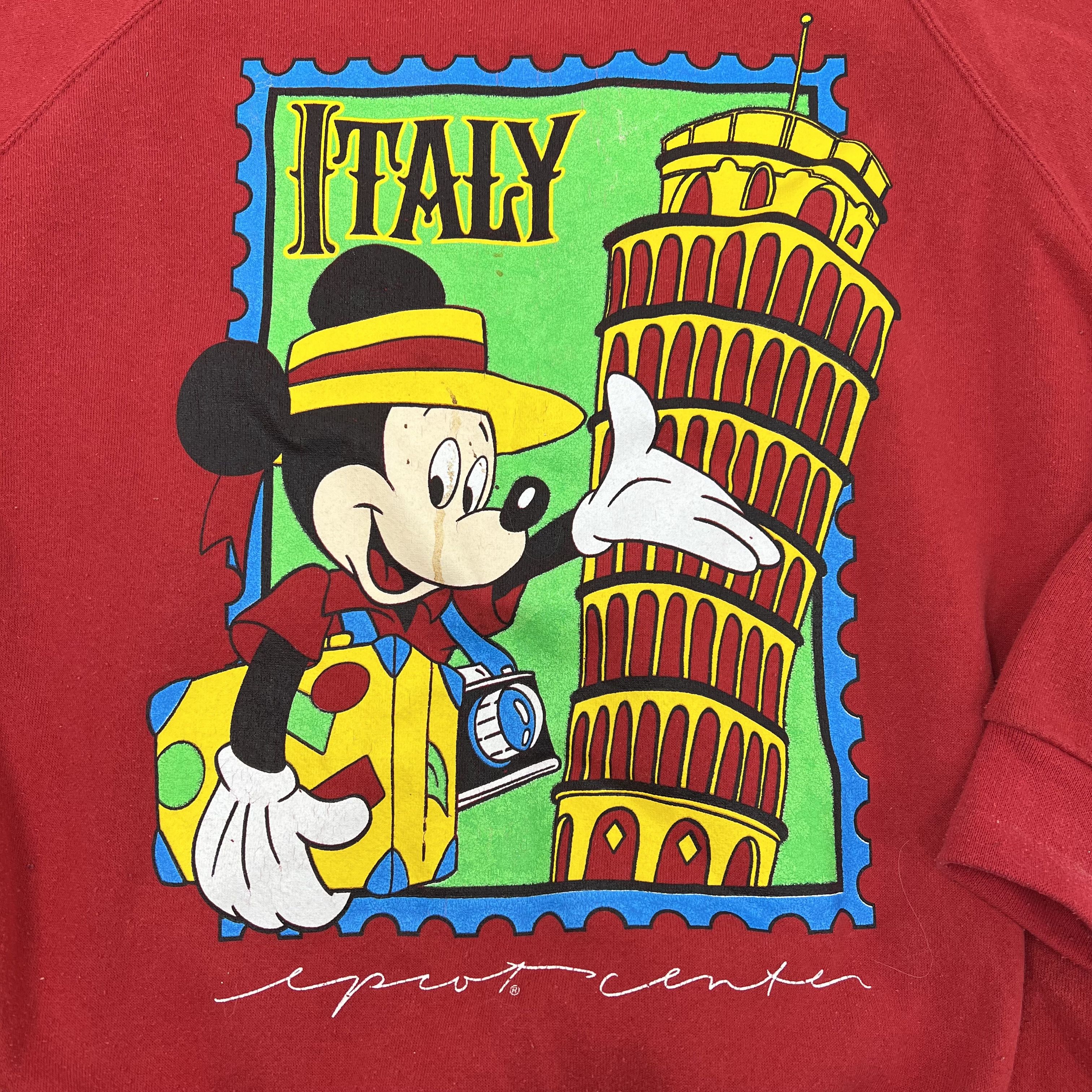 Vintage Disney Designs Mickey Mouse Crewneck Italy Epcot Center Women's XL