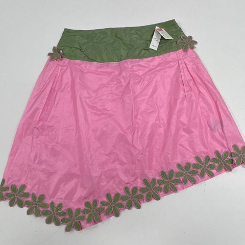 Vintage Y2K Chaudry KC Pink Green Floral Colorblock Skirt Women's M NWT