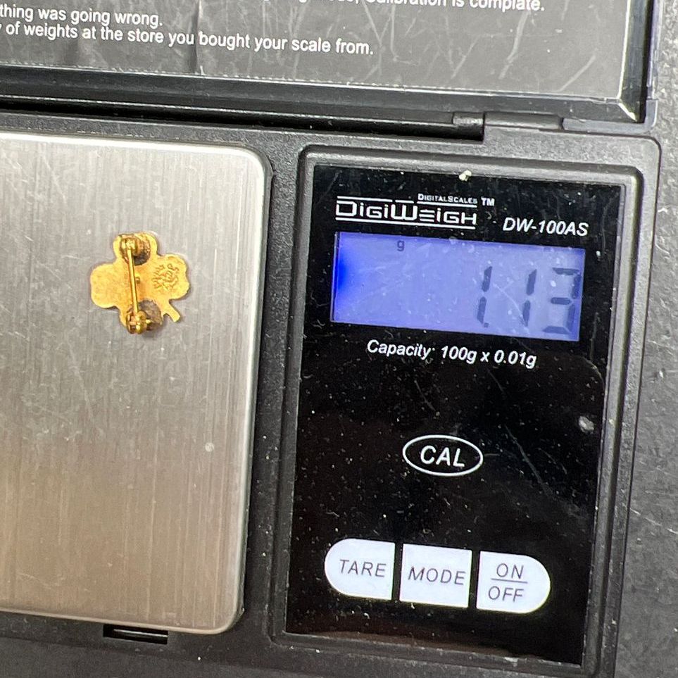 1/10 10K Gold Filled 4H Club Pin 1.13g