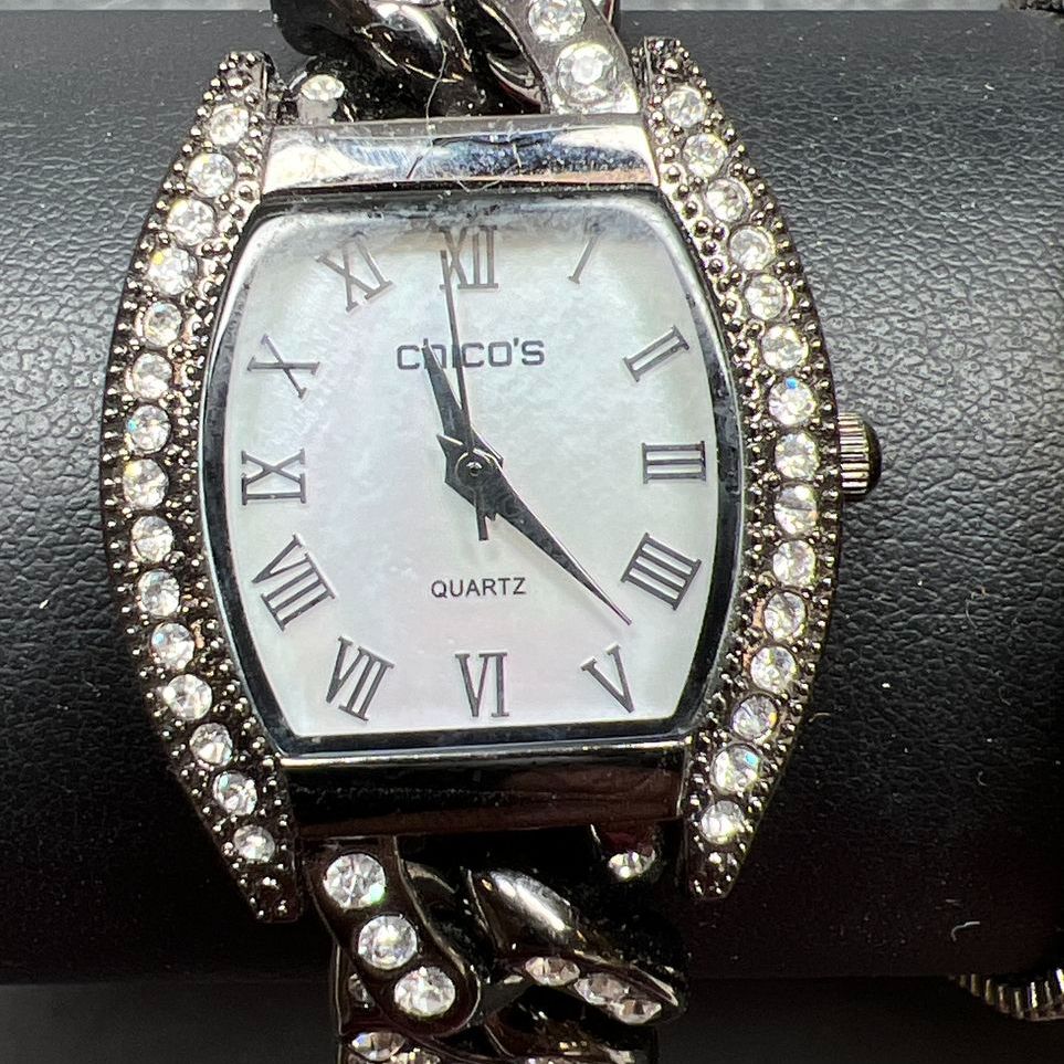 2 Chico's Rhinestone Band Wristwatches New Battery