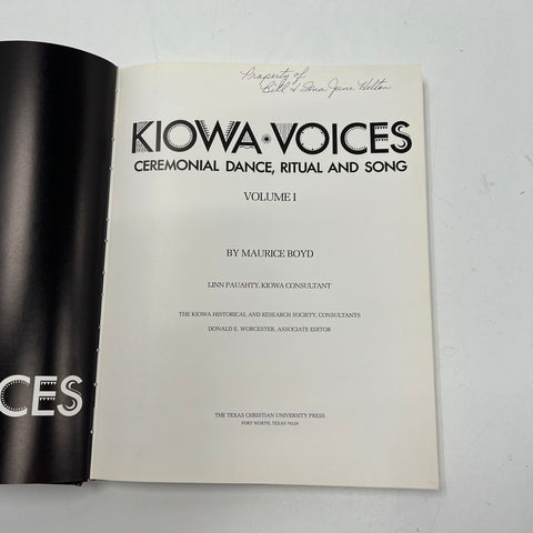 Vintage 1981 Kiowa Voices Ceremonial Dance Ritual Song Vol 1 Book 1st Printing