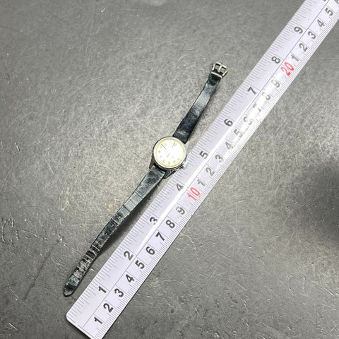 Vintage Caravelle N6 Black Band Wristwatch Ticking/Keeping Time