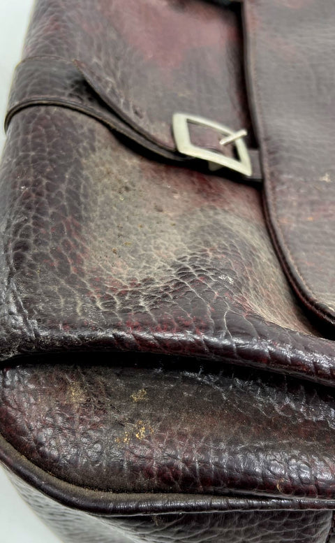 Vintage 80s Samsonite Silhouette Brown Pebbled Travel Bag Carry On Satchel