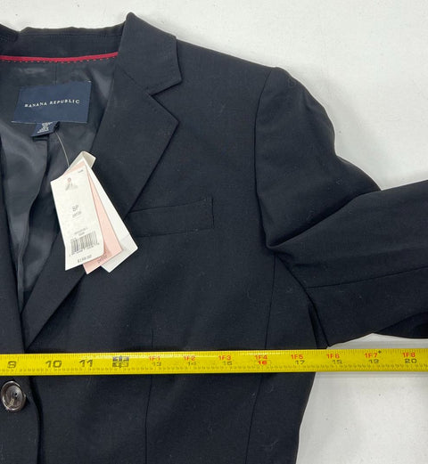 Banana Republic NWT Black Classic Fit Two-Button Suit Jacket Blazer Women's 8P