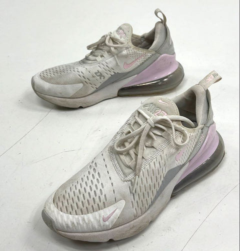 Nike Air Max 270 White Pink Grey Lifestyle Running Sneakers Size 9.5