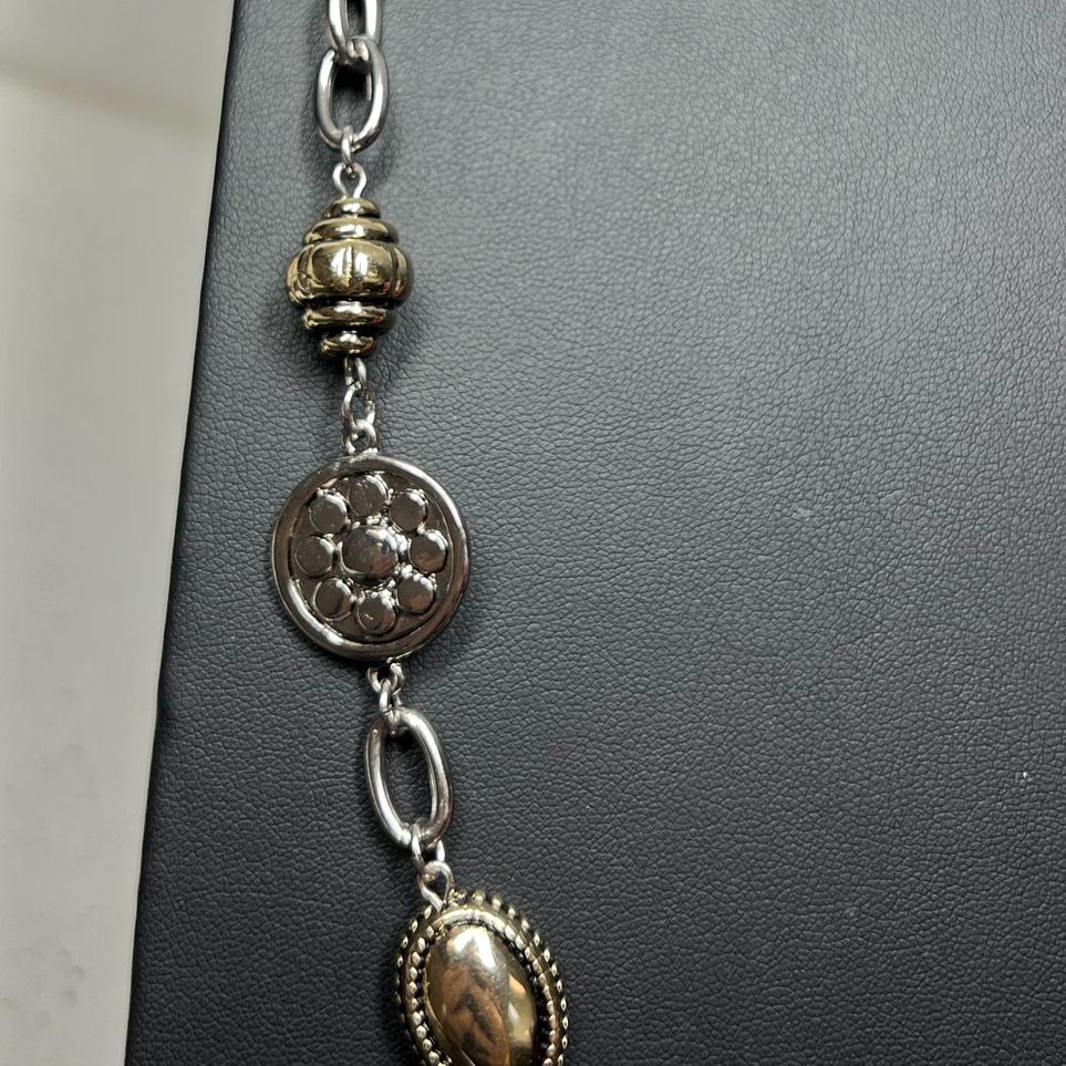 2 Chico's Chain Faux Coin Charm Necklaces