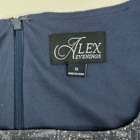 NWT Alex Evenings Gray Glitter 2 Piece Jacket Maxi Dress Gown Women's 18