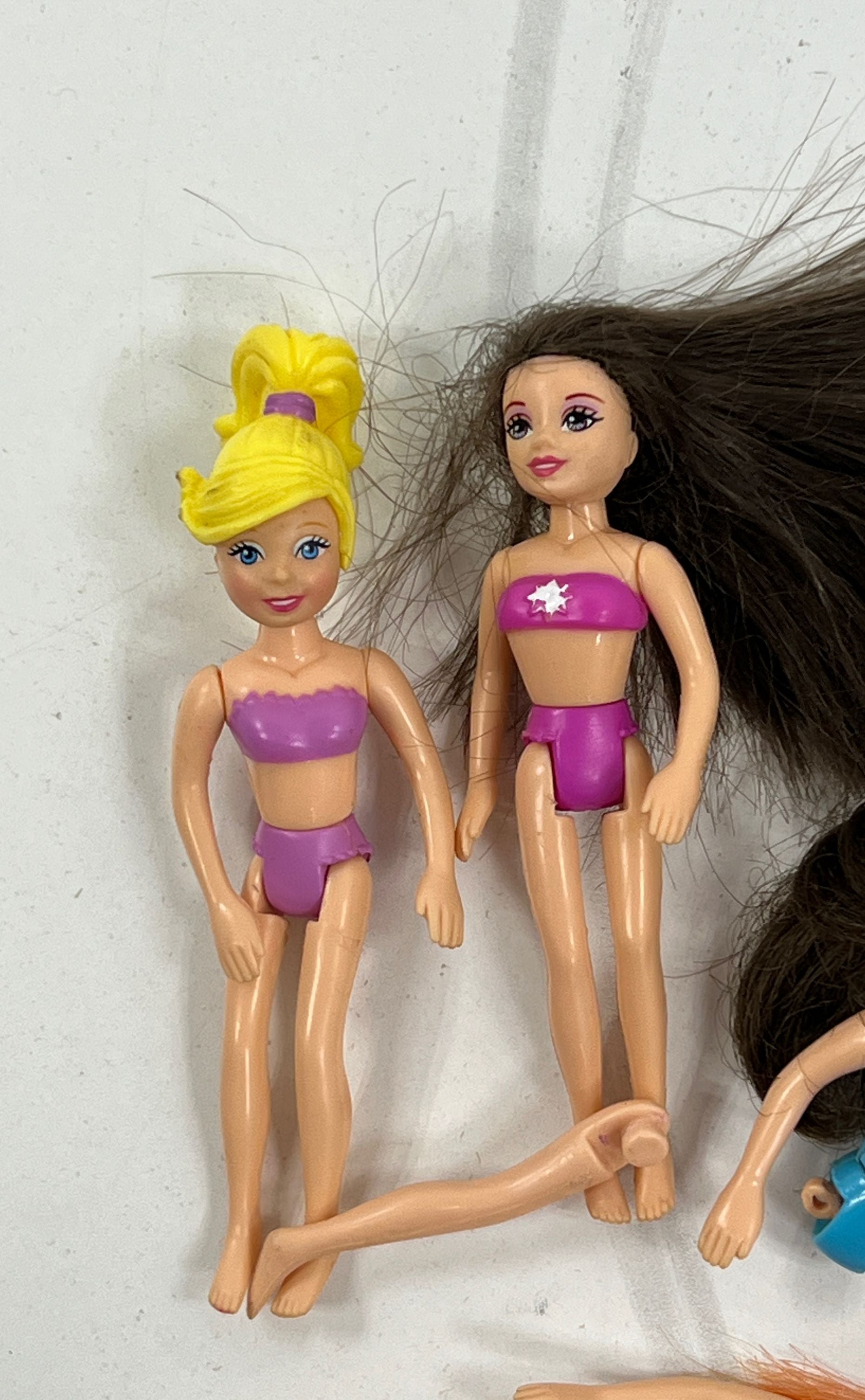 Collectible Mattel Assorted Polly Pocket Dolls Lot For Parts or Repair