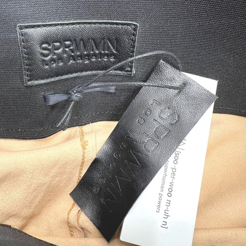 SPRWMN Tan Leather High Rise Skinny Ankle Leggings Pants Women's S NWT