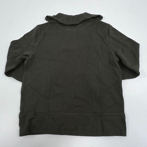 Banana Republic NWT Lione Olive Green Ribbed Cotton 1/4 Zip Sweater Men's L