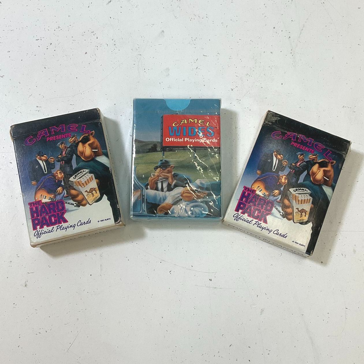 Lot Of 3 Vintage Joe Camel Cigarettes Playing Cards 1991 1992 1 Sealed