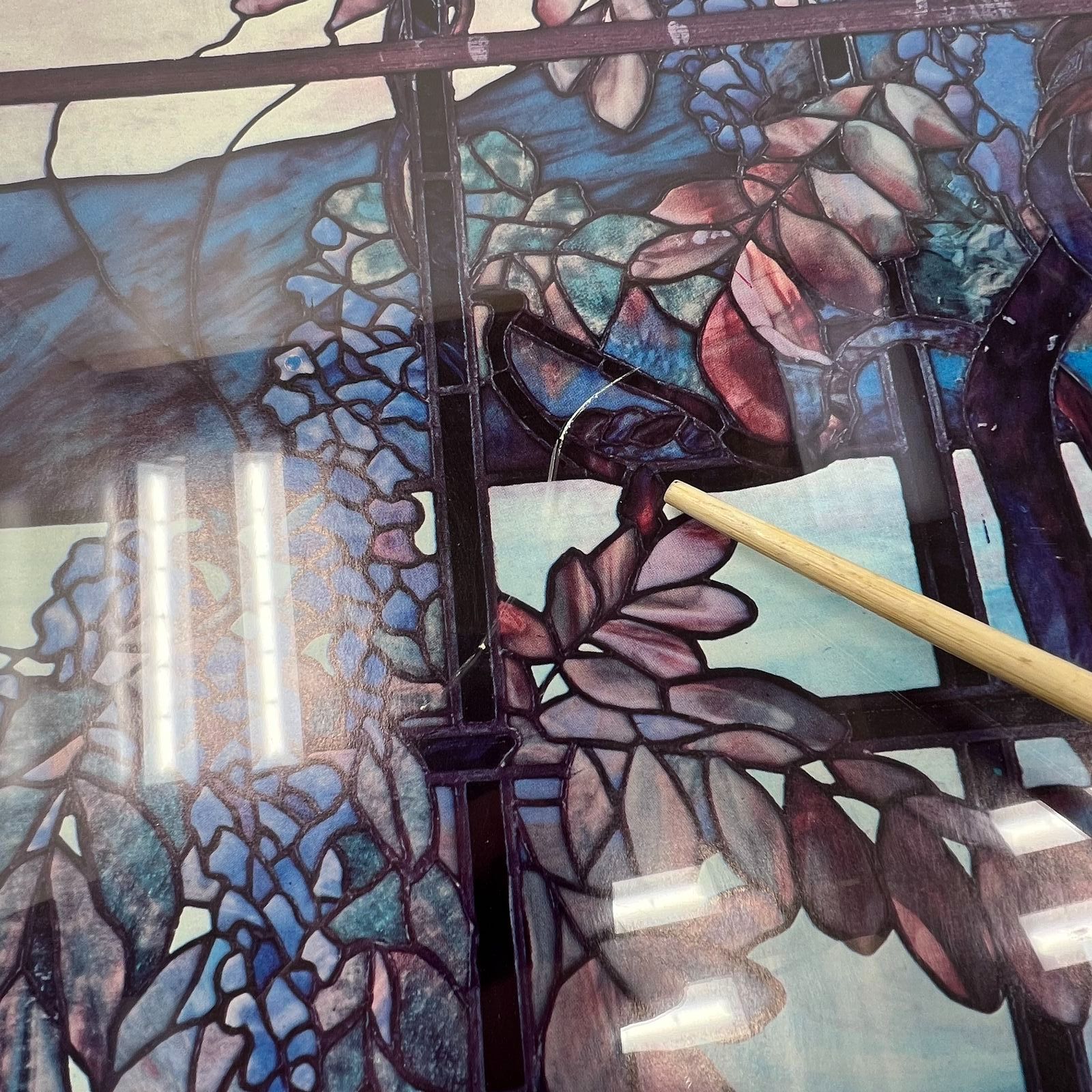 VTG Metropolitan Museum of Art Tiffany Window View of Oyster Bay Wisteria