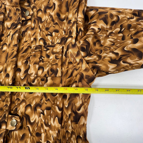 Beau Hunter Brown Abstract Animal Print Utility Safari Jacket Women's L