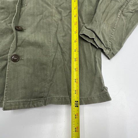 Vintage 40s US Army M43 HBT Herringbone Twill Field Shirt Jacket Sgt Patch Sz M