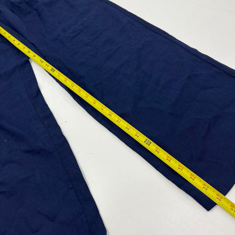 Gap NWT Navy Blue 365 High Rise Linen-Blend Wide-Leg Trouser Pants Women's 8