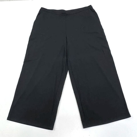 J.Jill Black Wearever Wide Leg Cropped Pants Women's L NWT