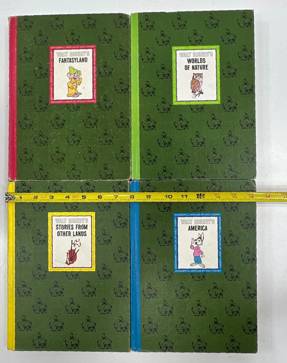 Vintage 1965 Wonderful Worlds of Walt Disney 4 Book Box Set Golden Press