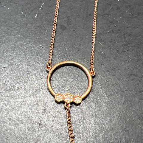 Luv AJ Rose Gold Tone Y-Drop Necklace NWT